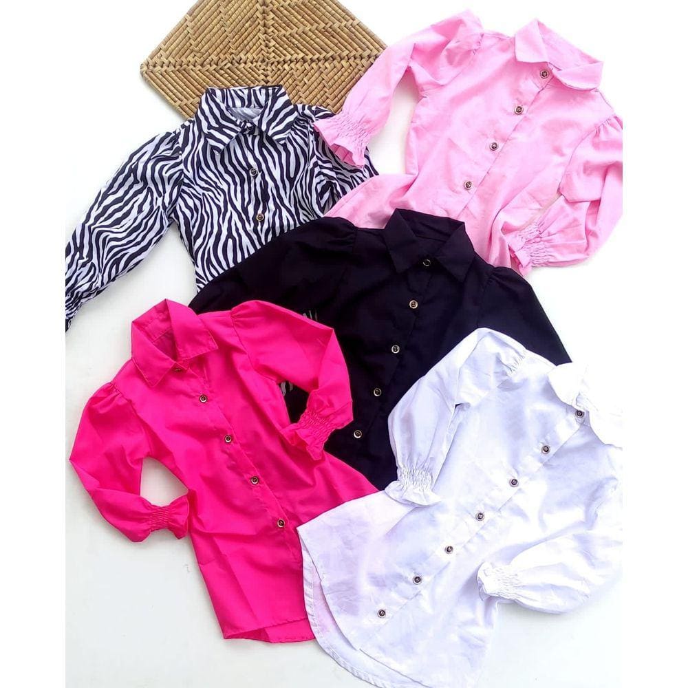 Camisa feminina infantil  manga longa - sobre legging