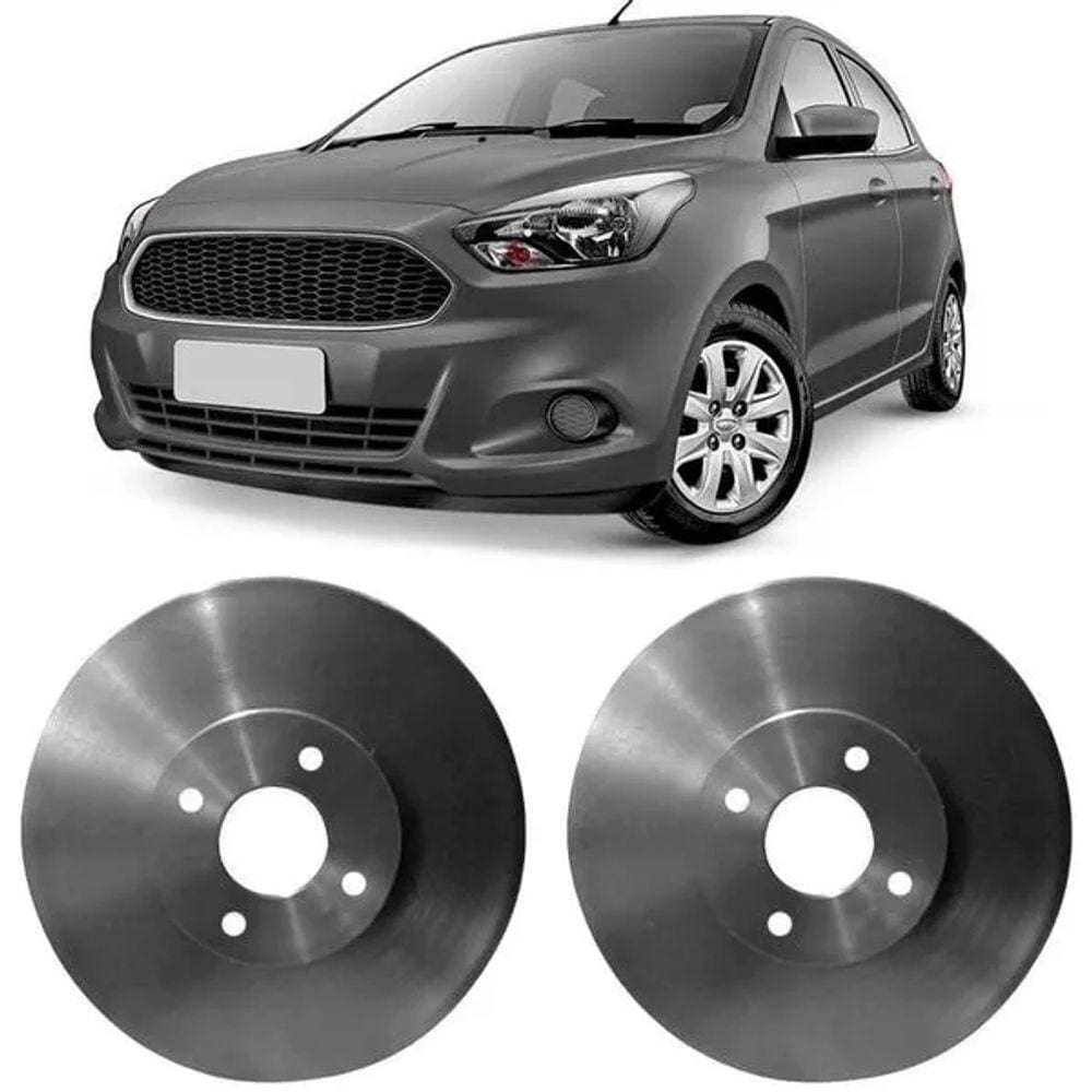 Par Disco Freio Ford Ka 2014 a 2018 Dianteiro Ventilado Hipper Freios