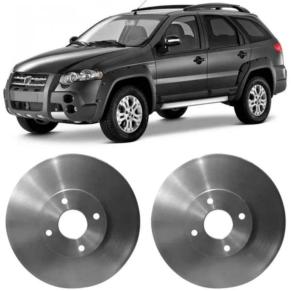 Par Disco Freio Palio Wekeend 1.8 2010 a 2017 Dianteiro Ventilado Hipper Freios