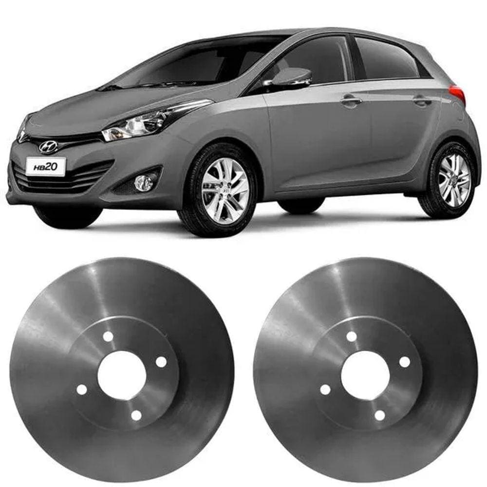 Par Disco Freio Hyundai Hb20 1.6 de 2013 a 2018 Dianteiro Ventilado Hipper Freios