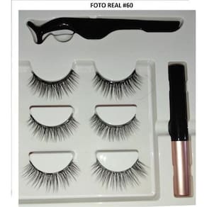 Kit Cílios Magnéticos Postiços Com Imã + Delineador - 60