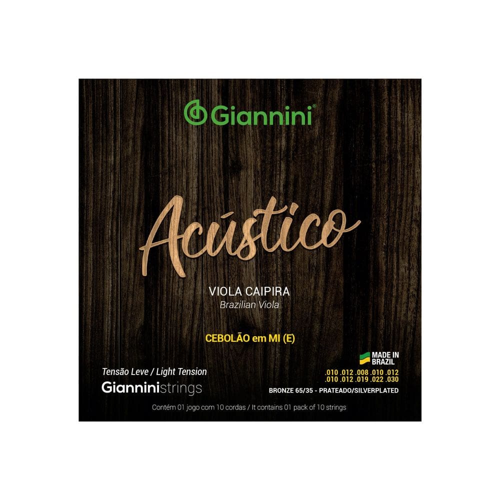 Encordoamento Viola Caipira Acústico Cebolão em Mi Giannini