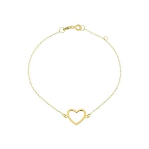 Pulseira Feminina De Ouro 18k Cadeado Coração 18cm
