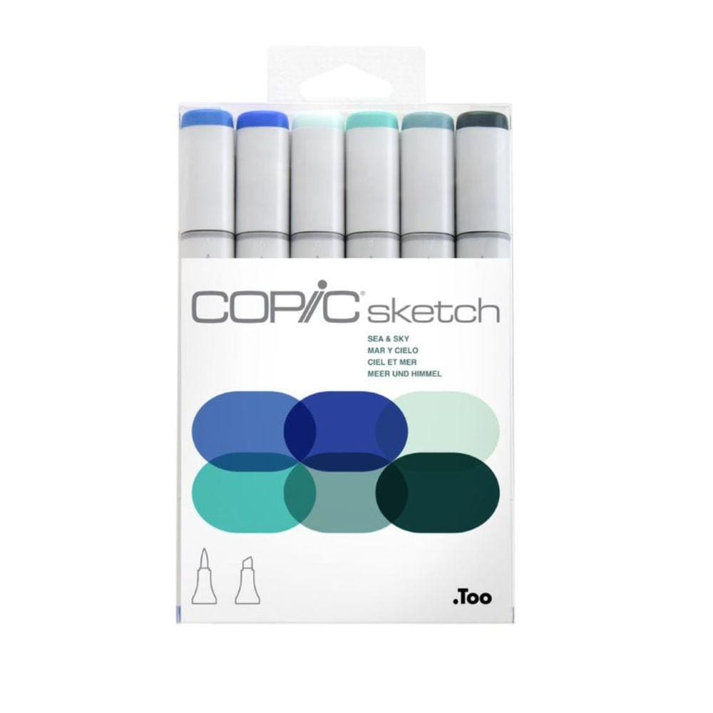 Estojo Copic Sketch Sea & Sky com 6 unidades