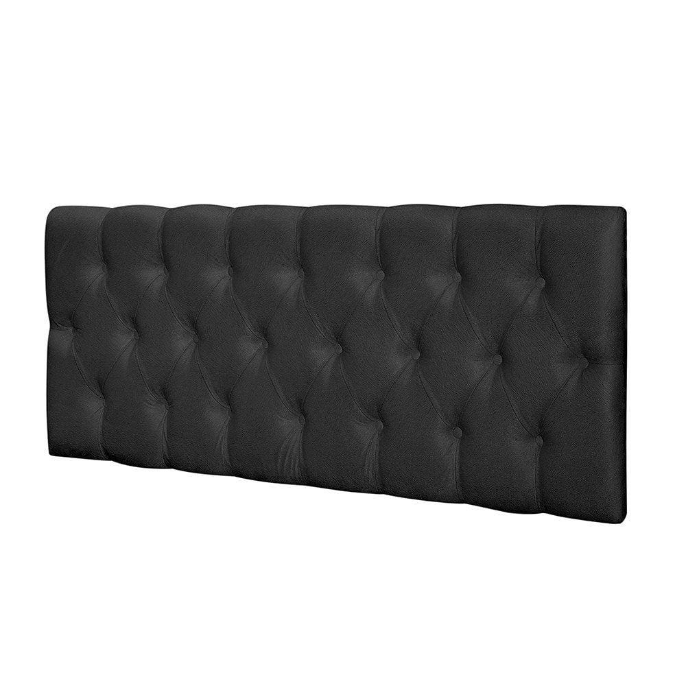 Painel Cabeceira Paris Casal Para Cama Box 1,38 Suede Preto