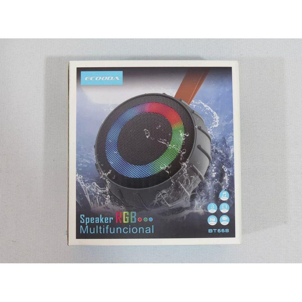 Caixa De Som Multifunção Iluminação Rgb Ecooda Bt668