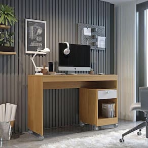 Mesa para Computador Ambiente Giga Cinamomo Off White - Valdemóveis