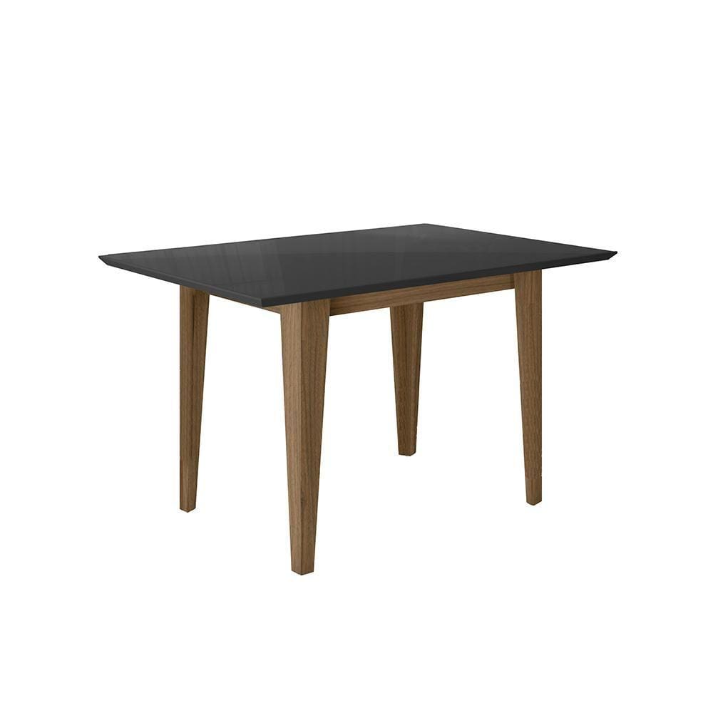 Mesa de Jantar 4 Lugares Tampo com Vidro Cairo Carvalho Grafite