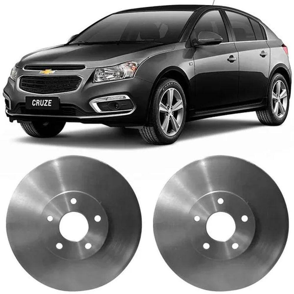 Par Disco Freio Chevrolet Cruze 1.4 1.8 2012 a 2017 Dianteiro Ventilado Hipper Freios