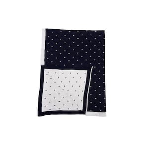 Manta Tricot Cia Do Neném Classic Azul Marinho 80X1,30cm