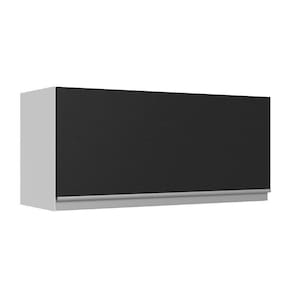 Armário Aéreo 100% Mdf 70 Cm 1 Porta Basculante Branco/preto Acordes Madesa Branco/preto