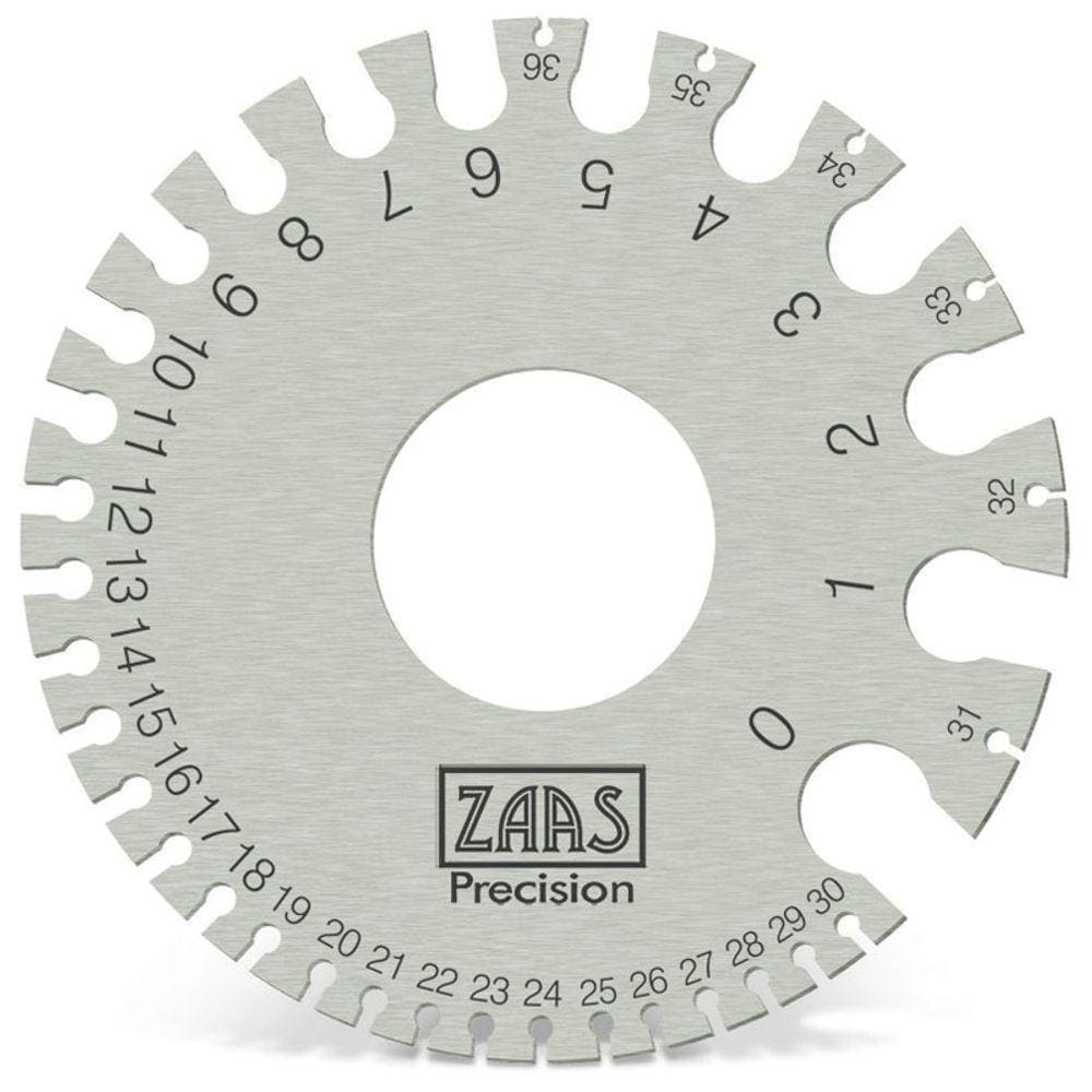 Calibrador De Fieira Em Aço Inox - Cap. 0 A 36 - Ref. 113,0010 - Zaas