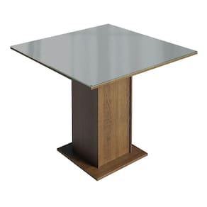 Mesa De Jantar Quadrada Tampo De Vidro Madesa 5363 - Rustic/cinza Rustic/cinza