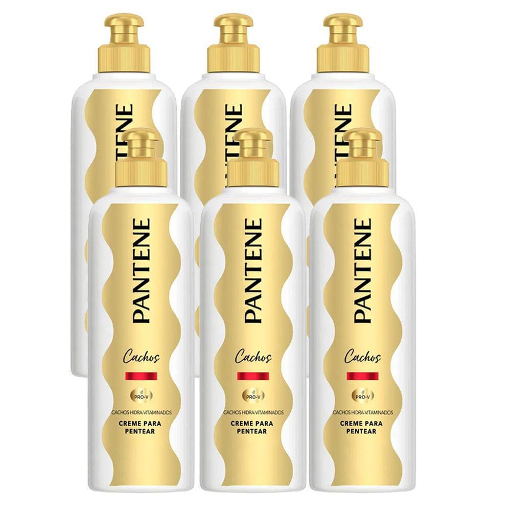 Kit 6 Cremes Para Pentear Pantene Cachos Hidra-Vitaminados 240g