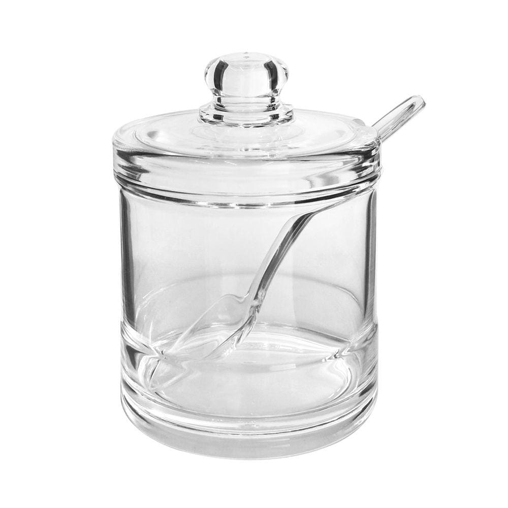 Açucareiro Acrílico Transparente Com Colher