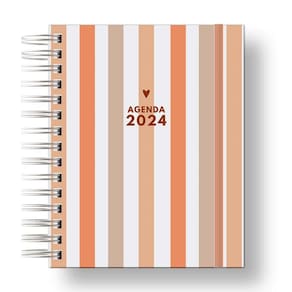 Agenda 2024: Sua Organização Pessoal Listras Laranja