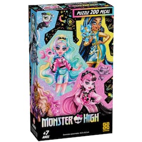 Quebra Cabeça Puzzle 200 Peças Monster High Grow