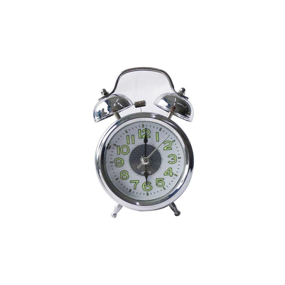 Mini Relógio Despertador Contínuo De Metal De Mesa 12cm