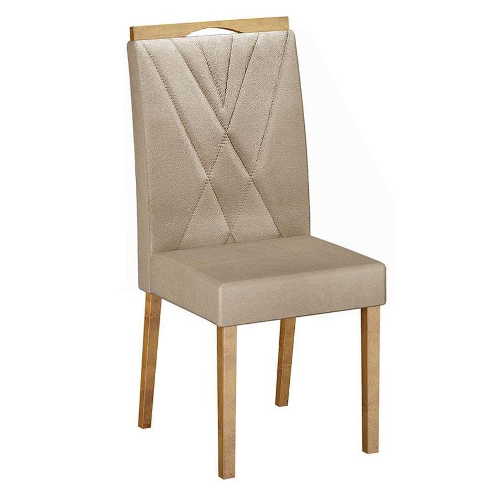 Cadeira para Mesa de Jantar Lara kit 02 Peças Veludo Bege - Valdemóveis