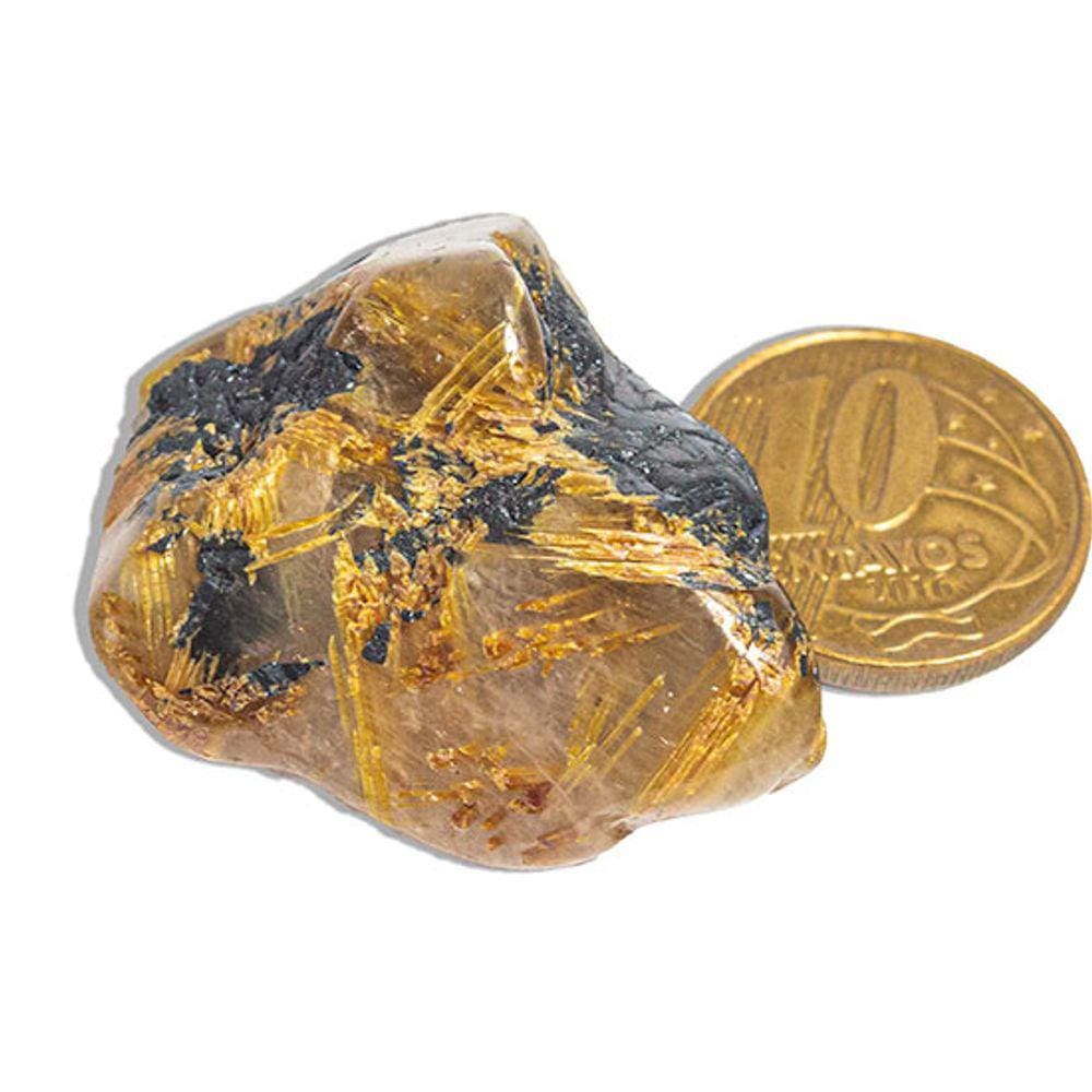 Cristal Rutilo Pedra Natural Rolada 3 a 4 cm