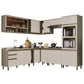 Cozinha Completa de Canto 11 Peças Connect - Móveis Henn
