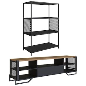 Rack 180 Cm Gaveta Estante 77 Cm Industrial 17X24 Preto Mell PP
