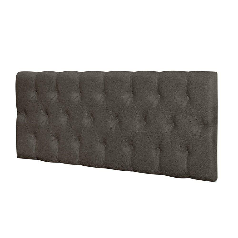 Painel Cabeceira Paris Casal Para Cama Box 1,38 Suede Marrom