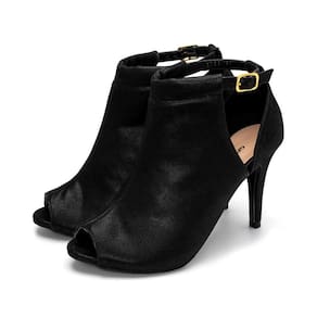 Sandália Ankle Boot Elegante Feminina Moda Casual Fechada Com Fivela Salto Fino Bico Redondo