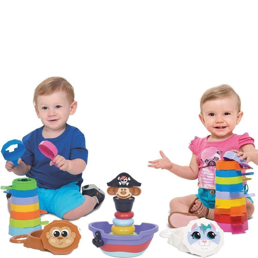 3 Brinquedos Para Bebês Empilhar - Acima De 5 Meses