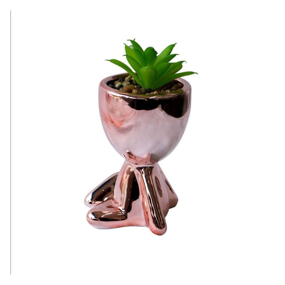 Vaso Decorativo Com Suculenta Artificial 7x9x11.5cm