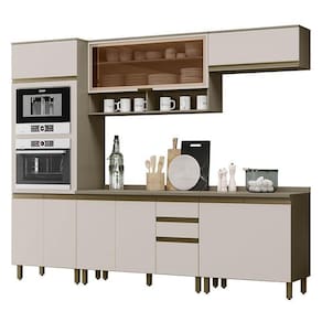 Cozinha Completa 5 Peças Connect com Torre Quente e Aéreo Vidro - Móveis Henn