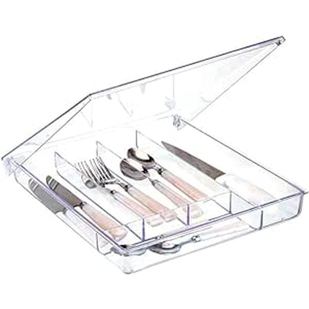 Porta Talheres Com Tampa Linha Premium Cristal - Keita