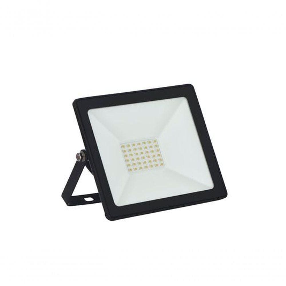 Refletor Tr Led 30w Slim 6500k Preto Preto - 50w