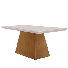 Mesa Sala De Jantar Aida 120cm Em Mdf E Vidro Off White