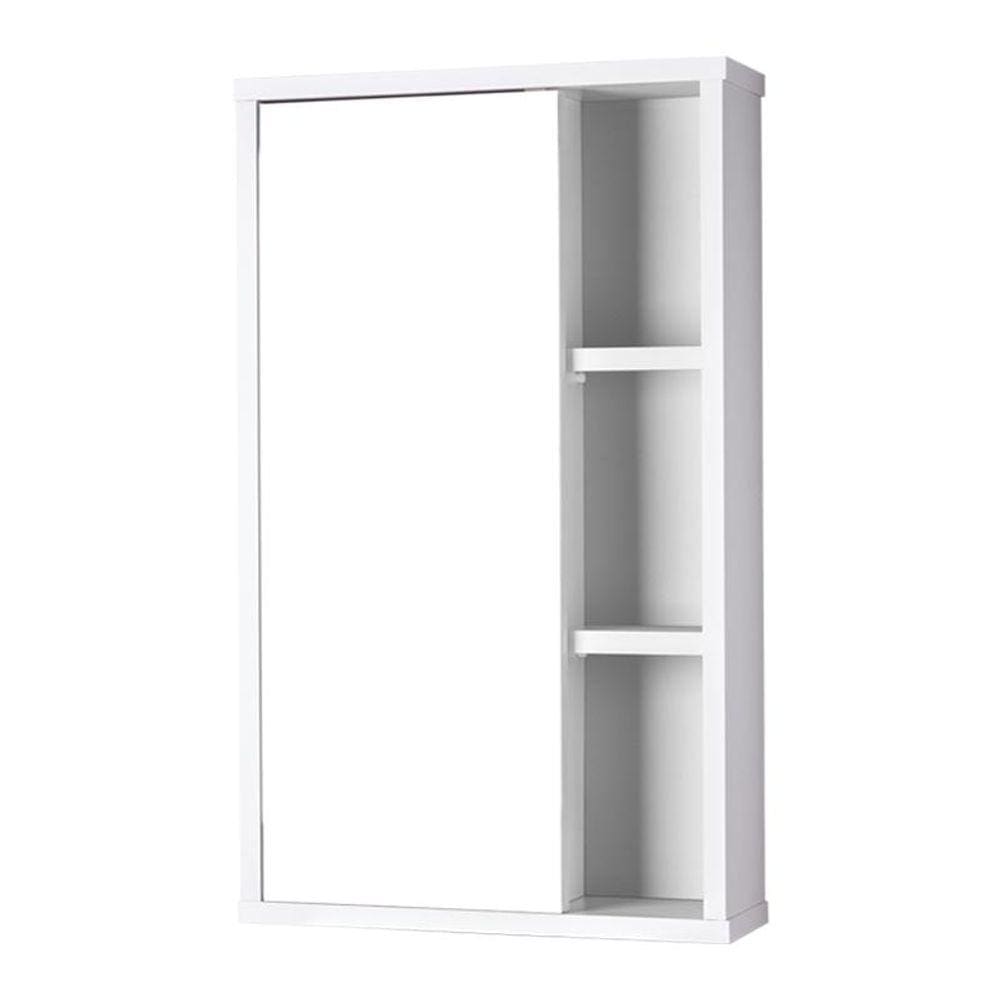 Espelho Milano para Banheiro com Armário Branco - 69 x 42cm