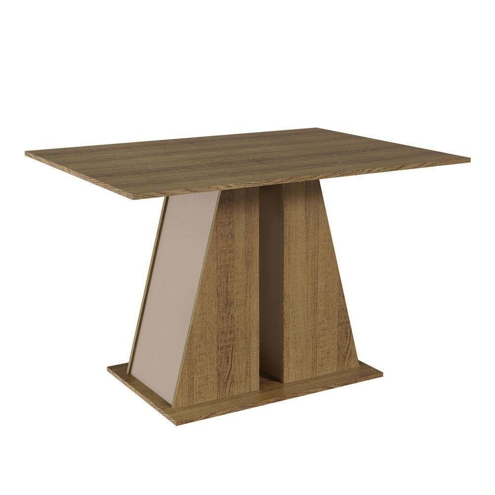 Mesa De Jantar Retangular Com Tampo De Madeira Rustic/crema 5383 Madesa Rustic/crema