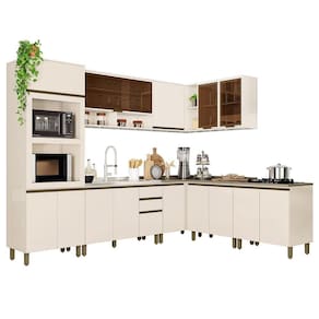 Cozinha Completa de Canto 8 Peças Connect - Móveis Henn
