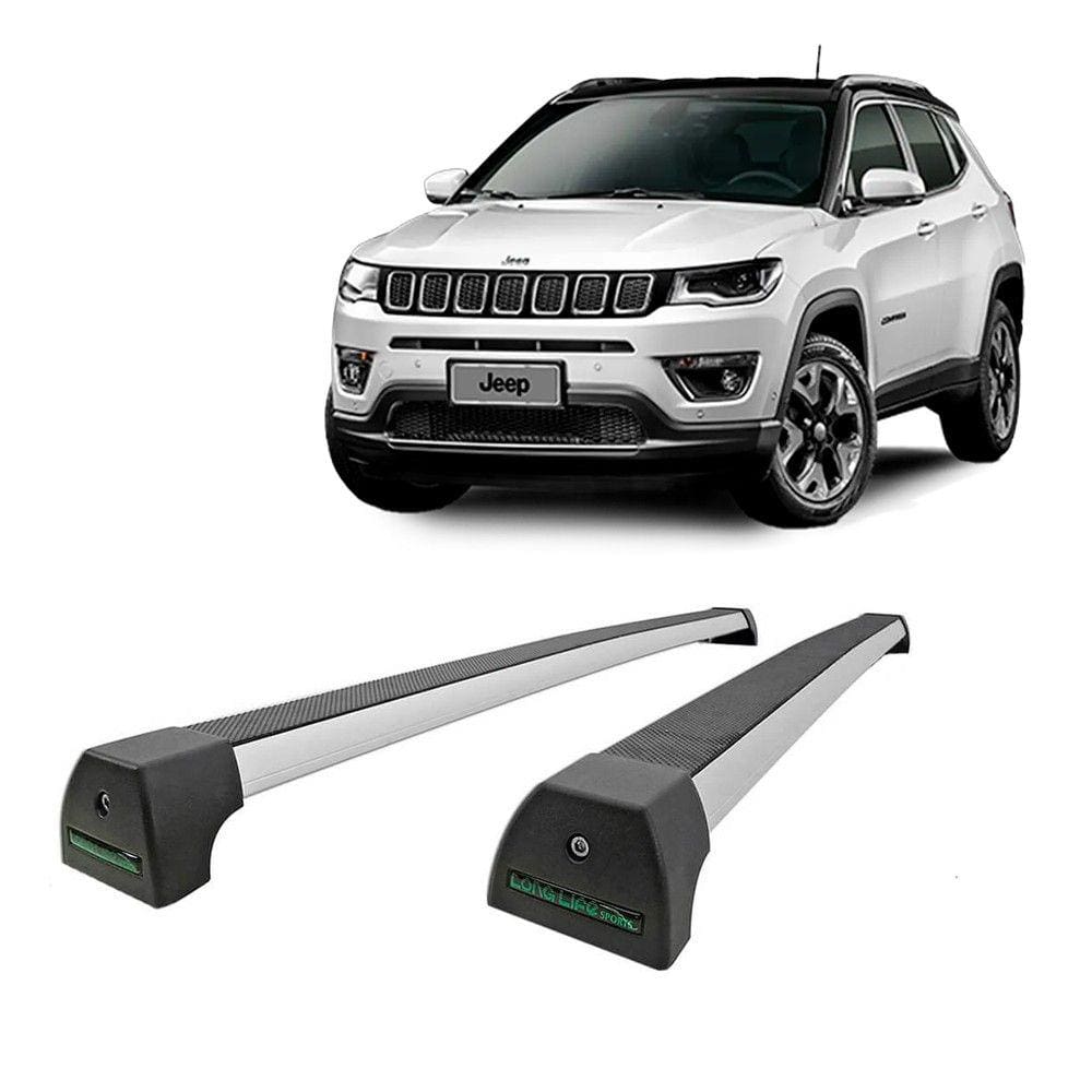 Rack De Teto em Alumínio p/ Jeep Compass 2017 até 2023 Com Longarina - Long Life