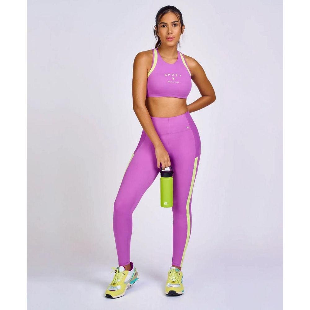 Legging Alto Giro Hyper Recortes Tule Feminina Ref:2331305