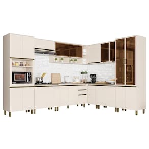 Cozinha Completa de Canto 10 Peças Connect - Móveis Henn