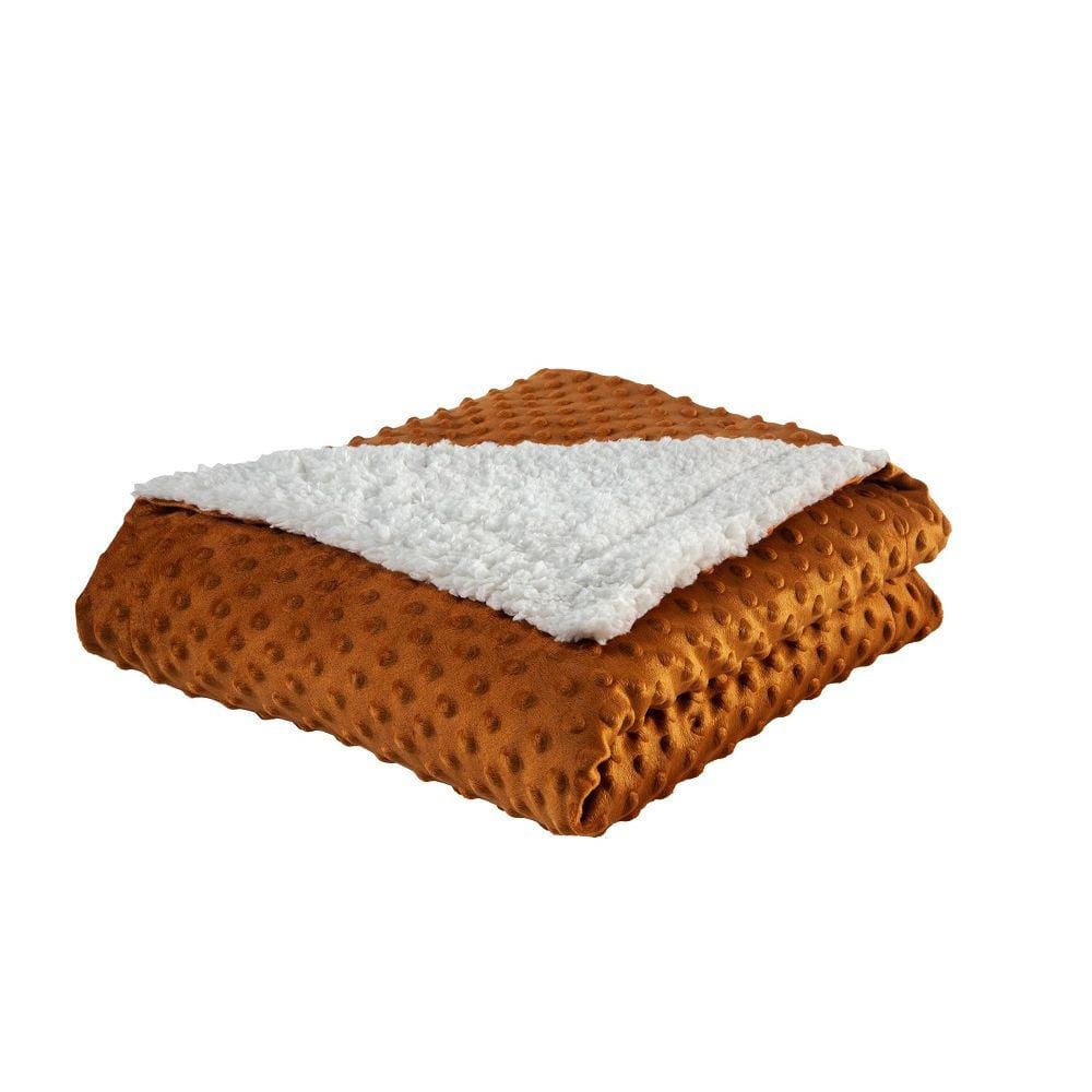 Cobertor Plush Com Dots Sherpa Caqui Para Bebê