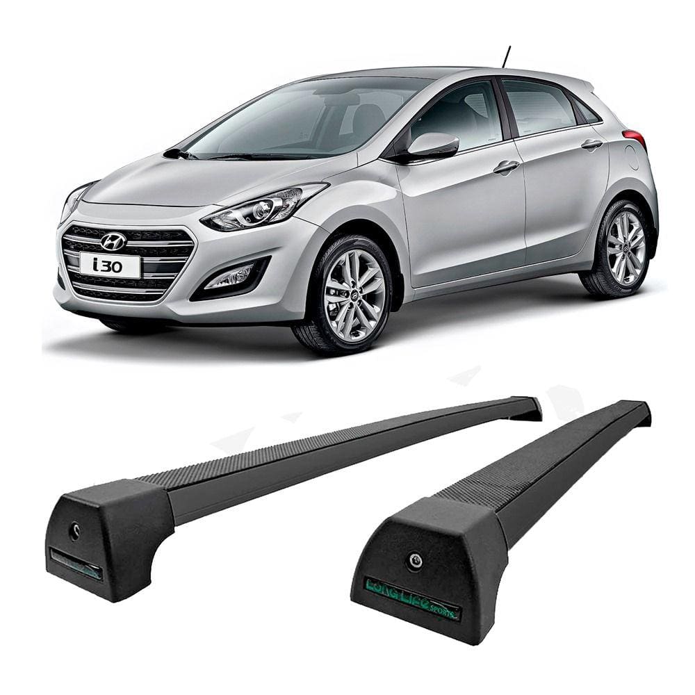 Rack De Teto Alumínio Preto Hyundai I30 2014 até 2017 Long Life