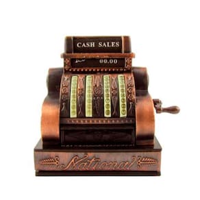 Apontador Miniatura em Metal Caixa Registradora Bronze - Die-Cast Colecionável 8757