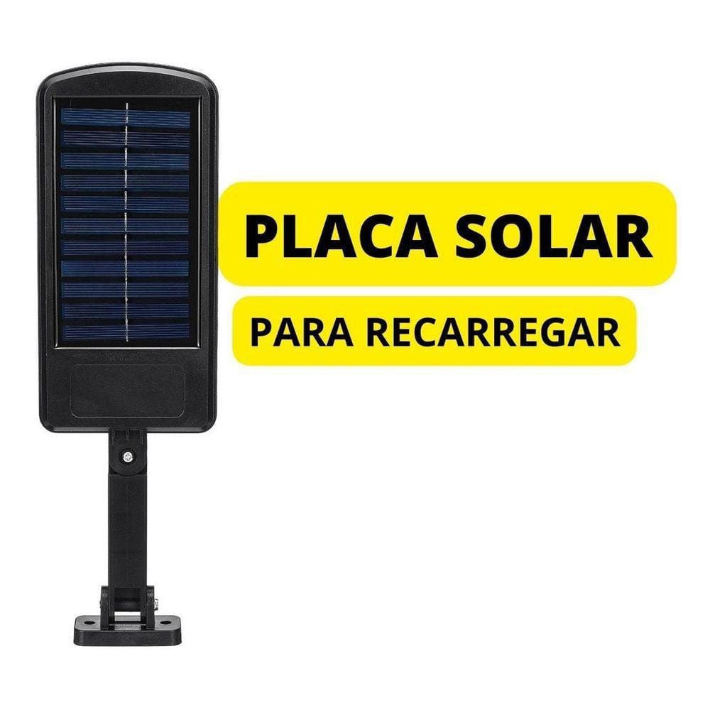Luminária Solar Inteligente Refletor Led 100W Poste Sensor