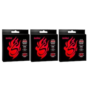Kit 3 Encordoamento Para Guitarra Solez Slg9 Dlp Calibre 0.009