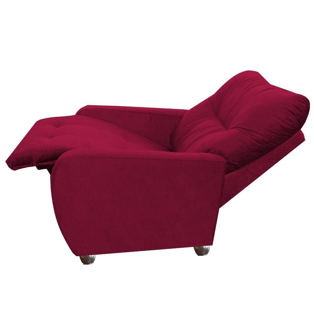 \tPoltrona Para Extensão De Cílios Reclinável Suede Imperio Moderno Vermelho