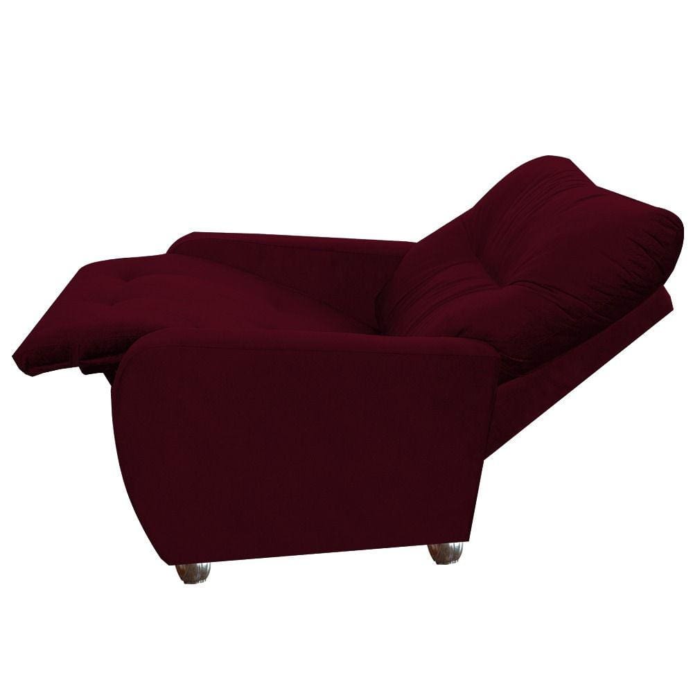 Poltrona Para Extensão De Cílios Reclinável Suede Imperio Moderno Bordo