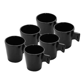 Mini Caneca Cerâmica Preto - 6 Peças 80ml - Mimo Style
