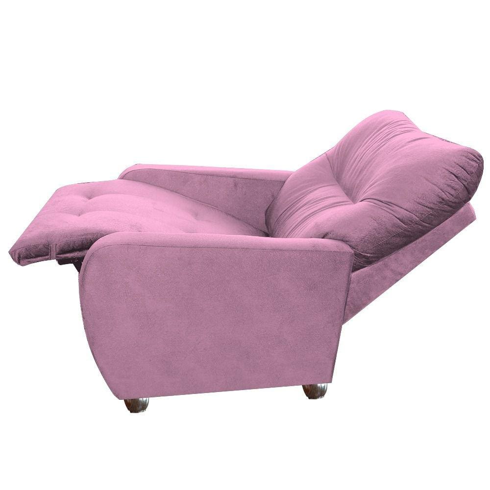 Poltrona Para Extensão De Cílios Reclinável Suede Imperio Moderno Rosa