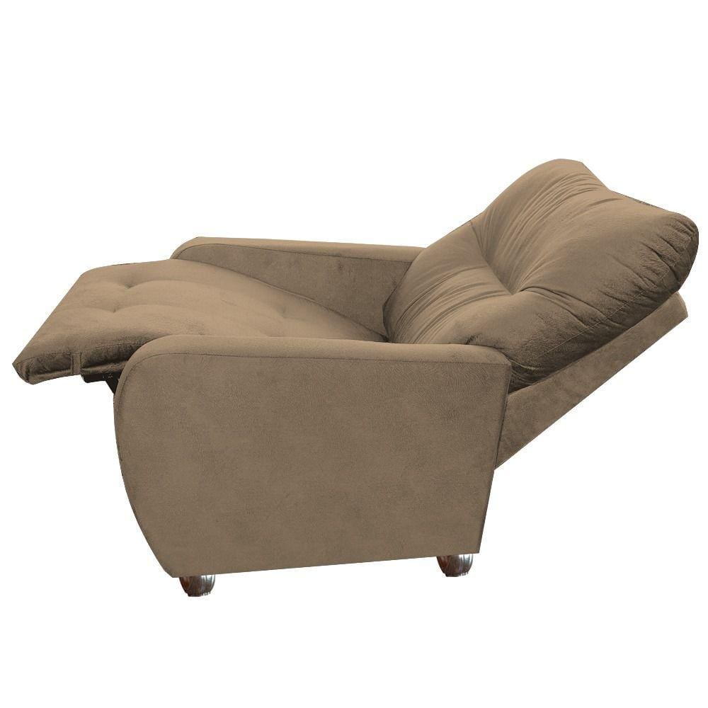 Poltrona Para Extensão De Cílios Reclinável Suede Imperio Moderno Capuccino